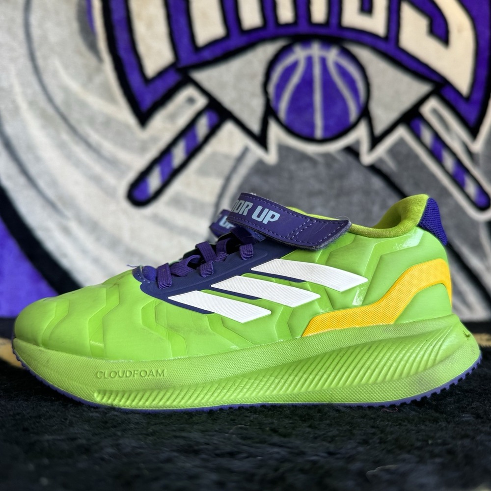 Size 13c - adidas x Iron Hulk Runfalcon 5 Green Purple Kids Shoes
